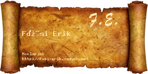 Füsi Erik névjegykártya
