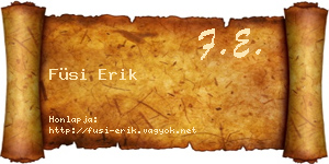 Füsi Erik névjegykártya